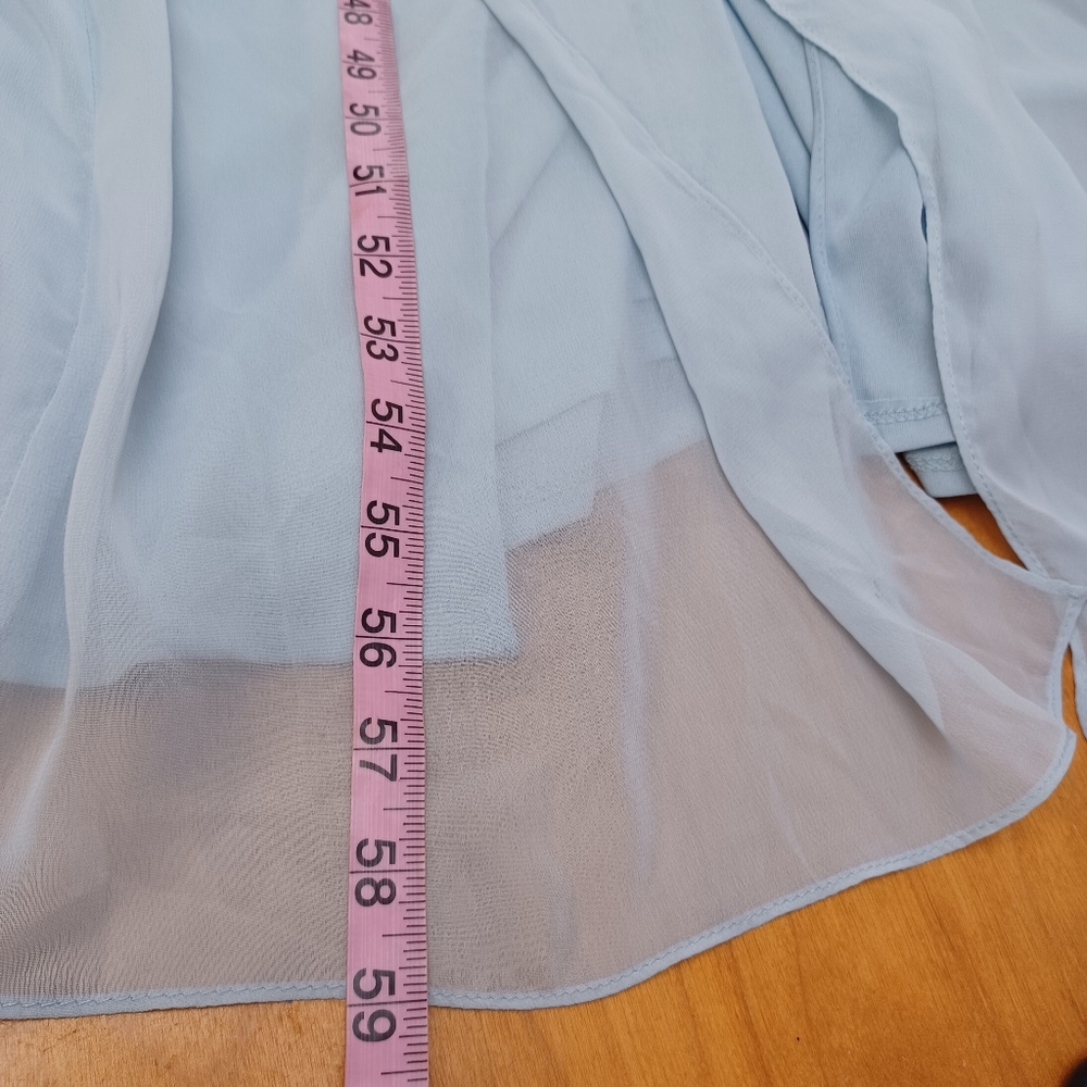 Dessy Collection Draped Chiffon Bridesmaid Maxi Dress Size 6 In Mist Style 2894 - Picture 16 of 16